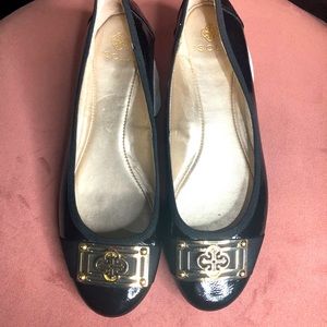 ISOLA womens leather flat 7.5 black w/gold